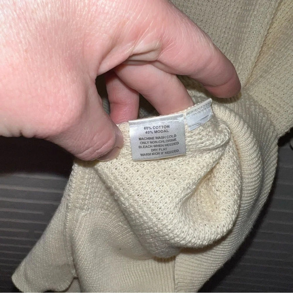 Loft Ivory Cowl Neck Oversized Knit Pullover Sweater, Women’s Size Extra Small - Picture 3 of 7